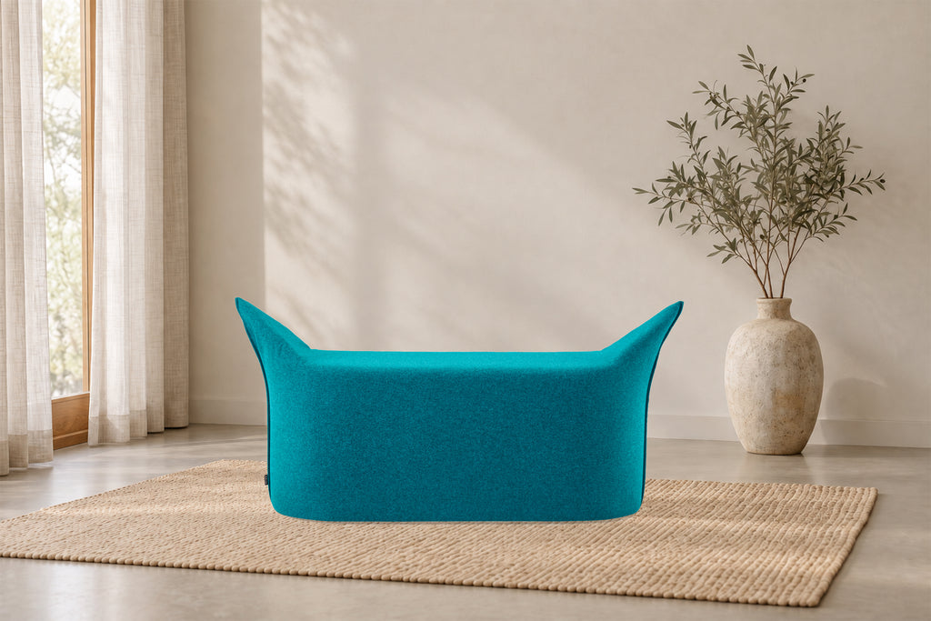 Wollfilz Hocker Aqua | Ausführung Bank | Sitzhöhe 42 cm