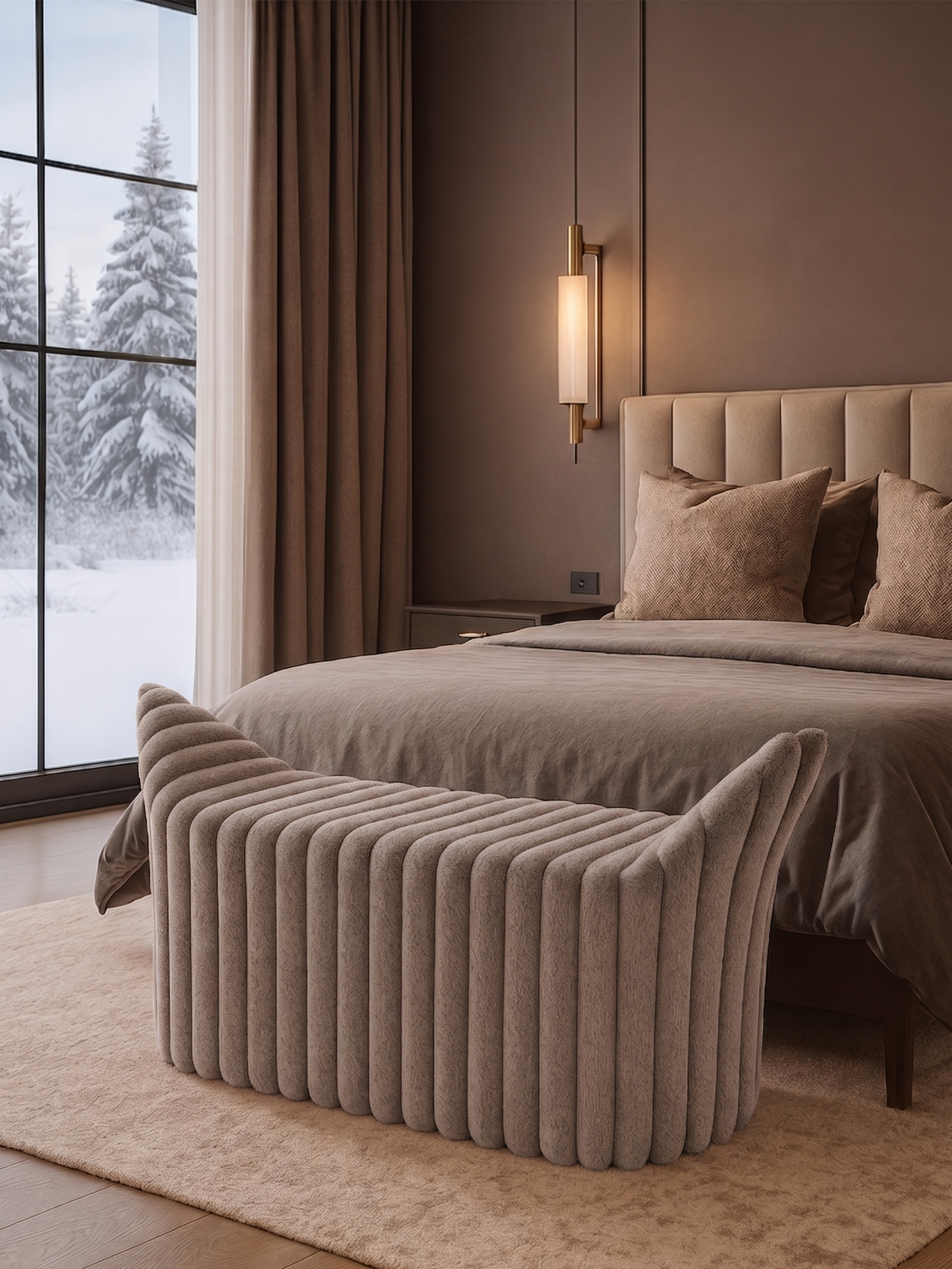 Winter-Edition „Hug“ Taupe | Ausführung Bank | Sitzhöhe 42 cm