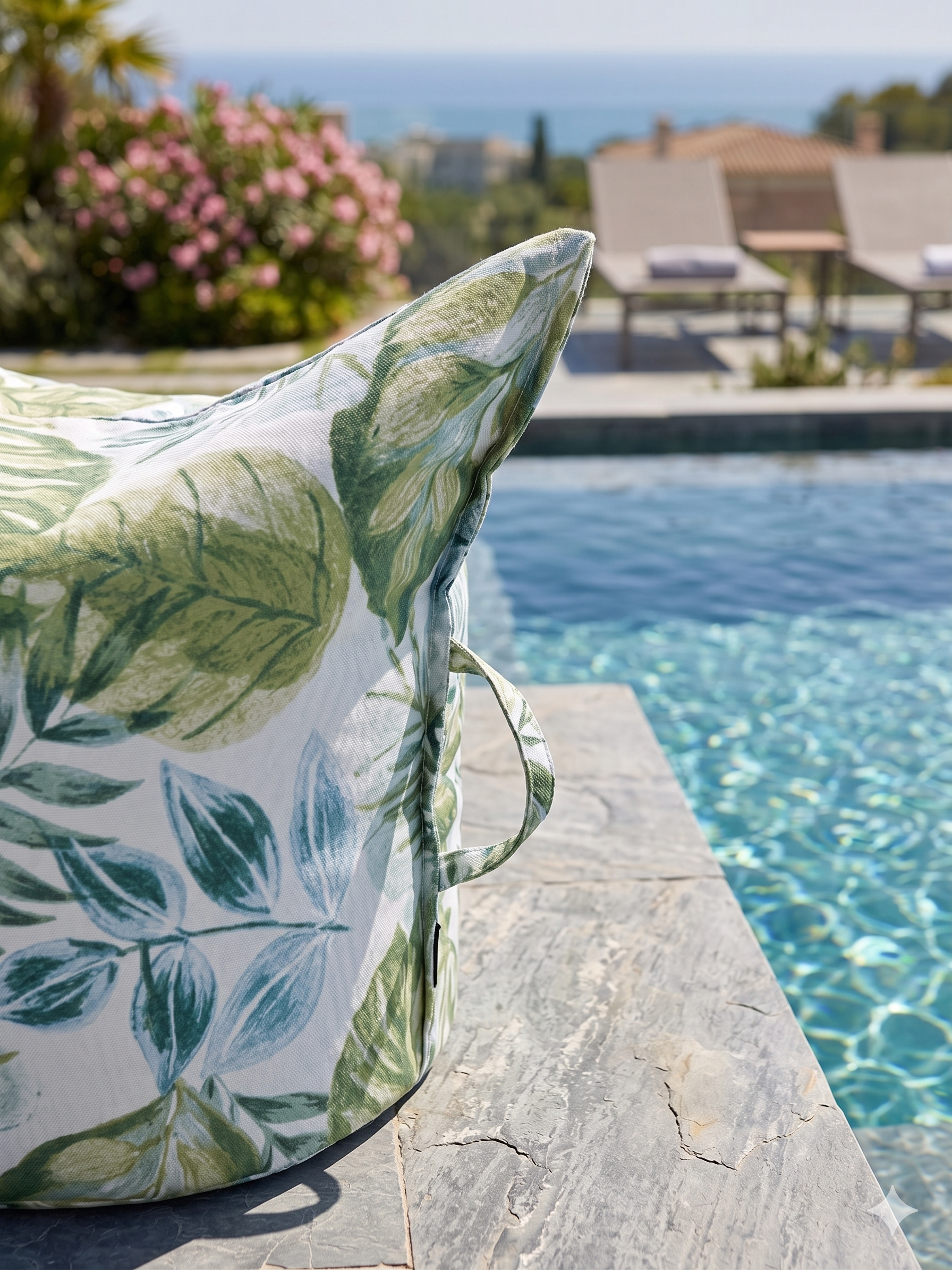 Sommer-Edition Hocker "Tropic Leaf" | Mini Ausführung | Sitzhöhe 28 cm