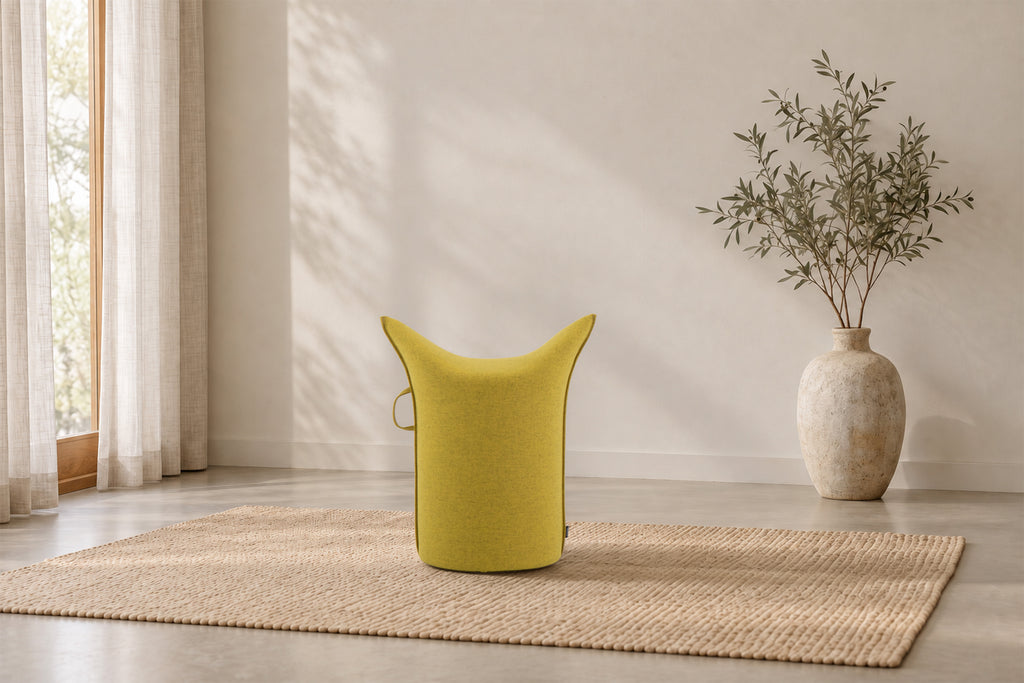 Wollfilz Hocker Gelb| Hohe Ausführung | Sitzhöhe 50 cm