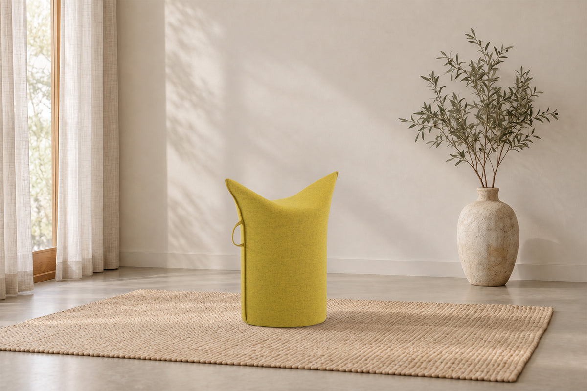 Wollfilz Hocker Gelb| Hohe Ausführung | Sitzhöhe 50 cm