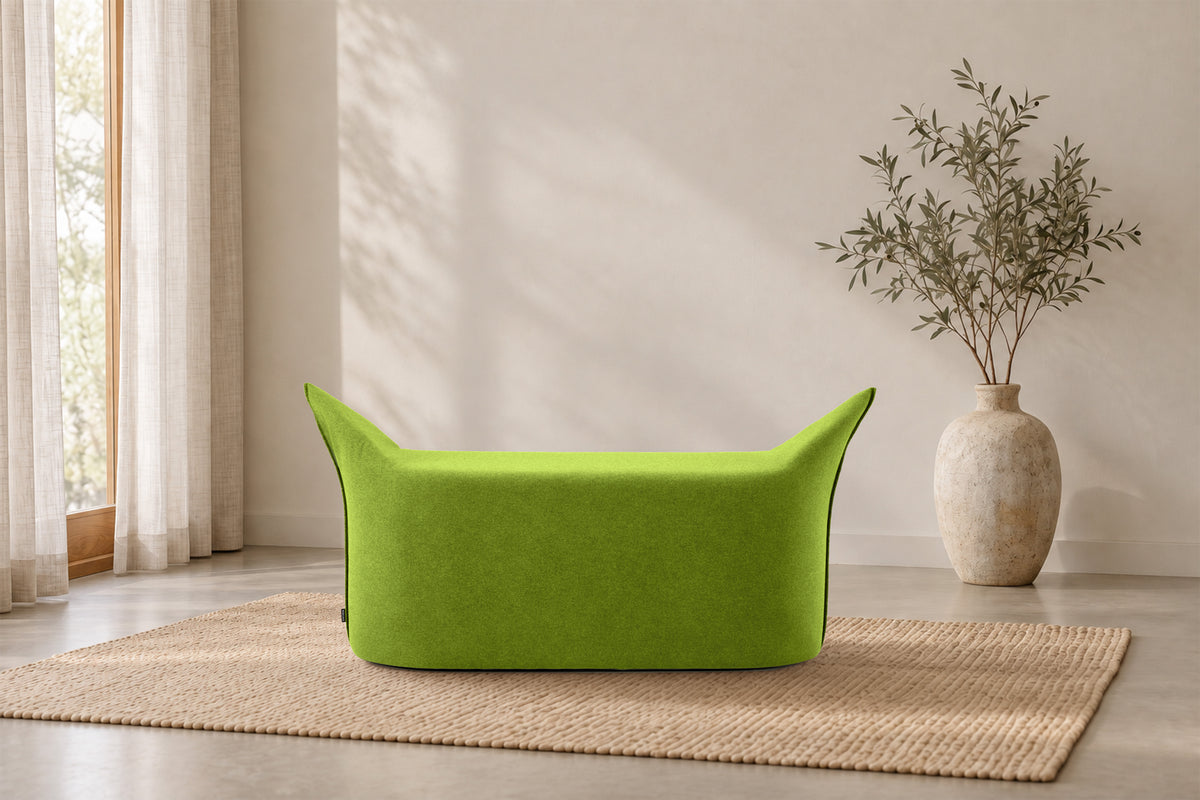 Wollfilz Hocker Grün | Ausführung Bank | Sitzhöhe 42 cm