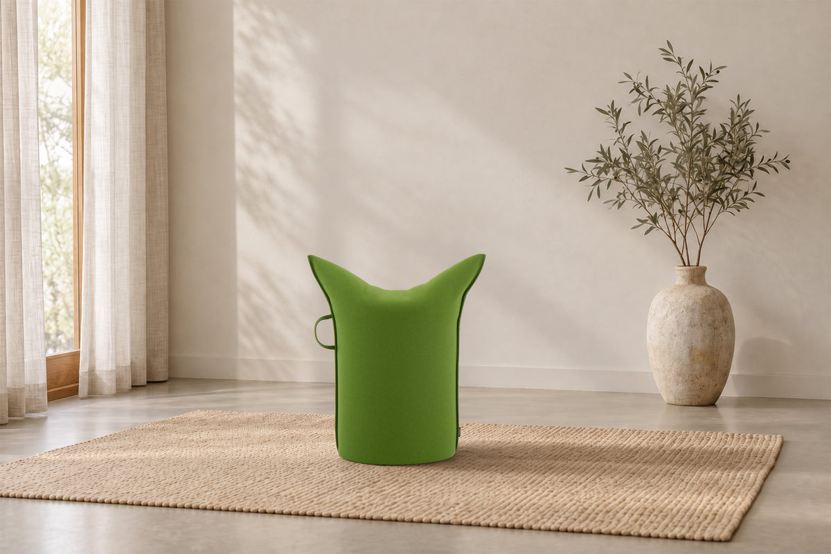 Wollfilz Hocker Grün |  Hohe Ausführung | Sitzhöhe 50 cm
