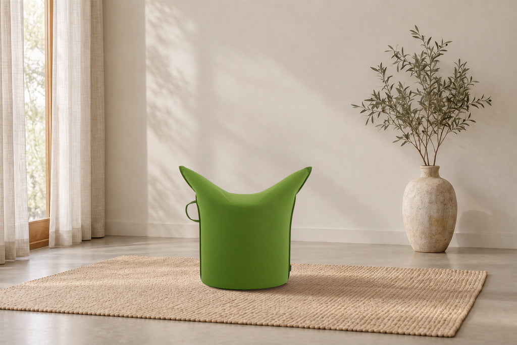 Wollfilz Hocker Grün | Niedrige Ausführung | Sitzhöhe 42 cm