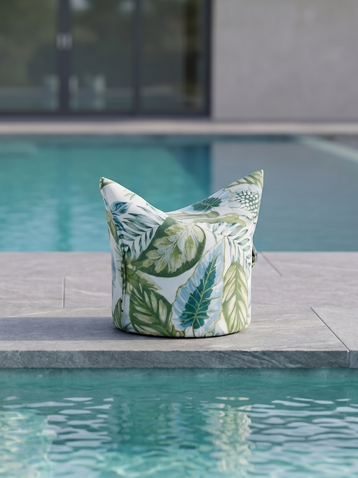 Sommer-Edition Hocker "Tropic Leaf" | Mini Ausführung | Sitzhöhe 28 cm