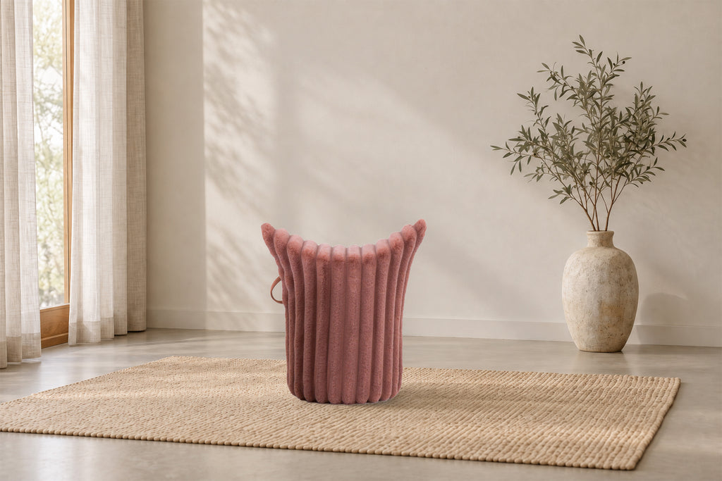 Winter-Edition Hocker „Hug“ Altrosa | Hohe Ausführung | Sitzhöhe 50 cm
