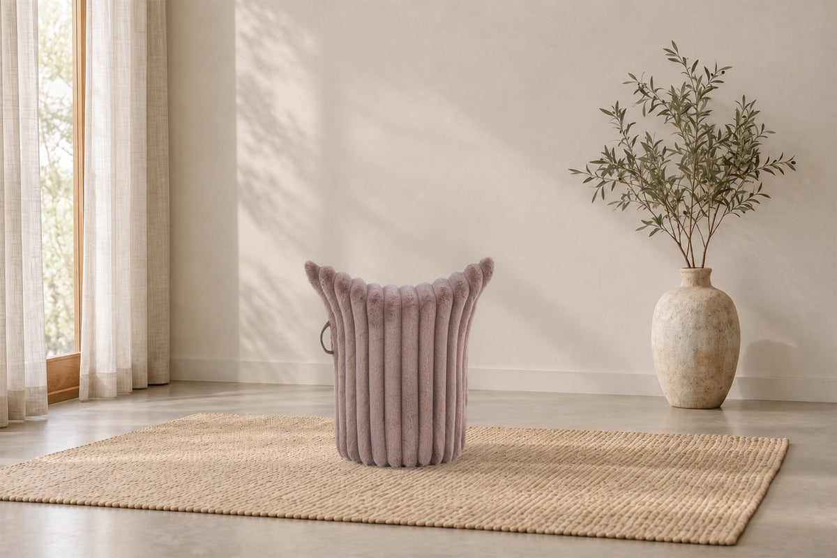 Winter-Edition Hocker „Hug“ Taupe | Hohe Ausführung | Sitzhöhe 50 cm