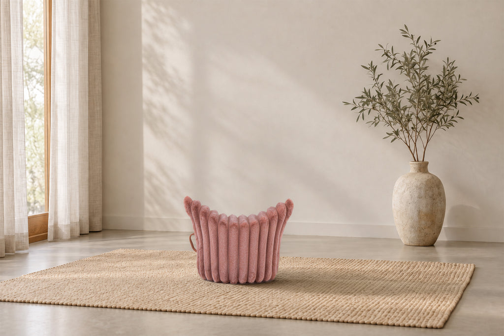 Winter-Edition Hocker „Hug“ Altrosa | Mini Ausführung | Sitzhöhe 28 cm