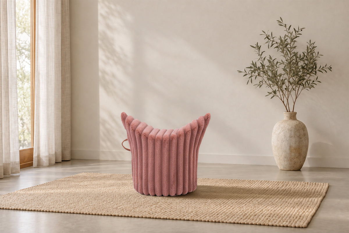 Winter-Edition Hocker „Hug“ Altrosa| Niedrige Ausführung | Sitzhöhe 42 cm