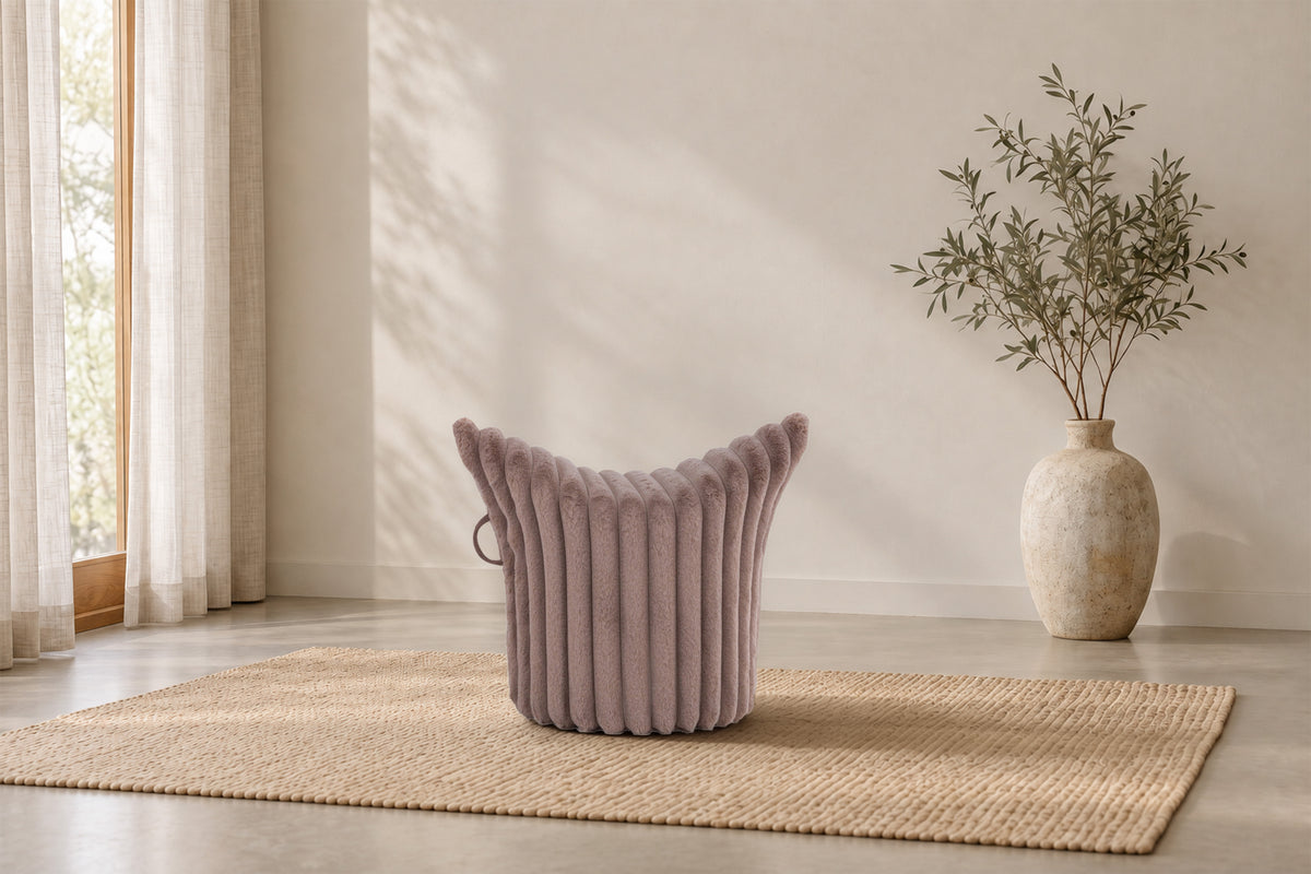 Winter-Edition Hocker „Hug“ Taupe | Niedrige Ausführung | Sitzhöhe 42 cm