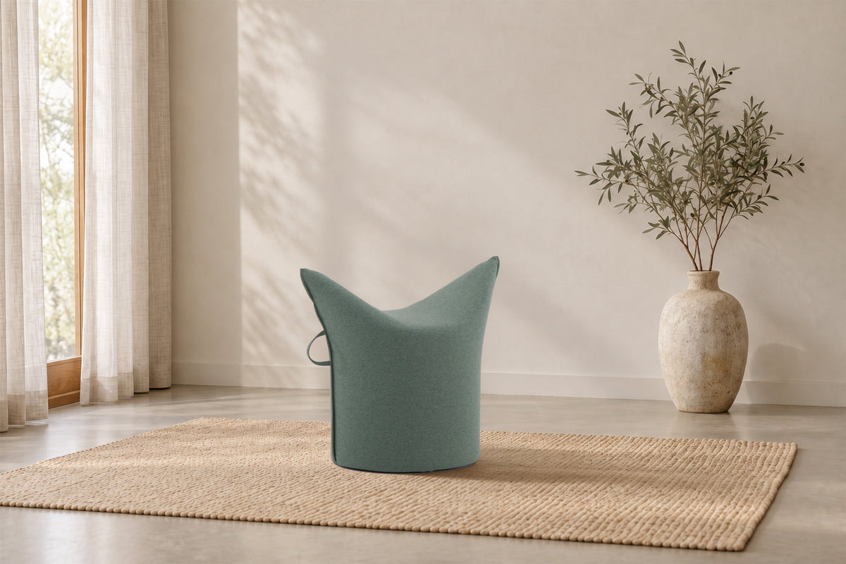 Wollfilz Hocker Mint | Niedrige Ausführung | Sitzhöhe 42 cm