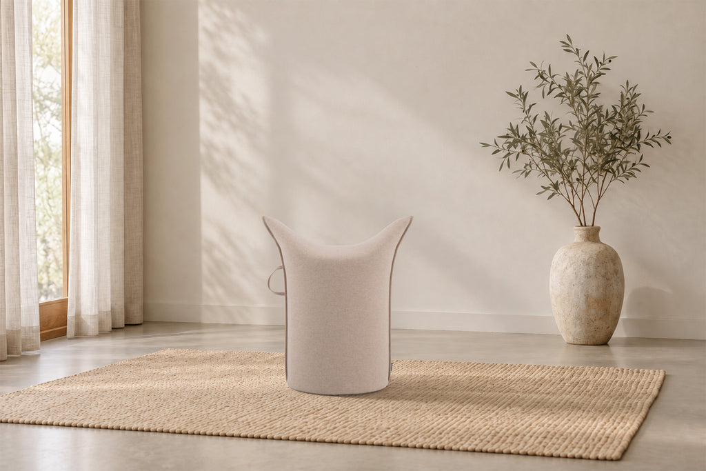 Wollfilz Hocker Natural |  Hohe Ausführung | Sitzhöhe 50 cm