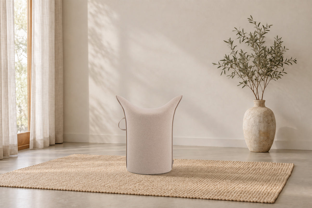 Wollfilz Hocker Natural |  Hohe Ausführung | Sitzhöhe 50 cm