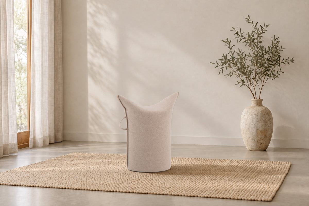 Wollfilz Hocker Natural |  Hohe Ausführung | Sitzhöhe 50 cm