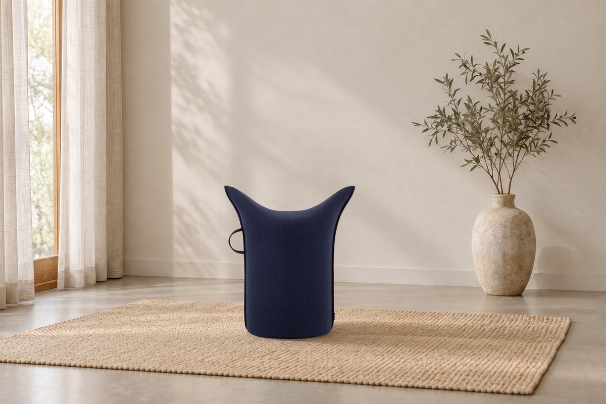 Wollfilz Hocker Navy| Hohe Ausführung | Sitzhöhe 50 cm