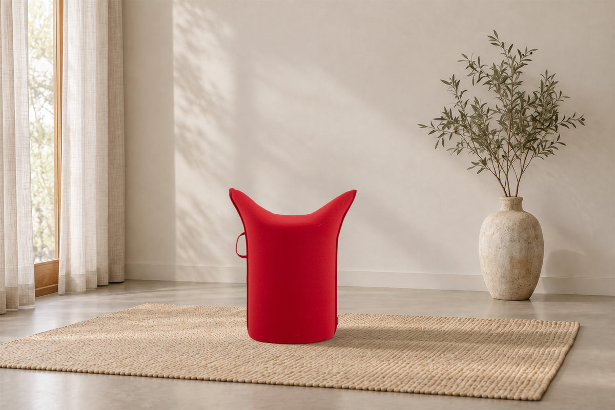 Wollfilz Hocker Rot| Hohe Ausführung | Sitzhöhe 50 cm