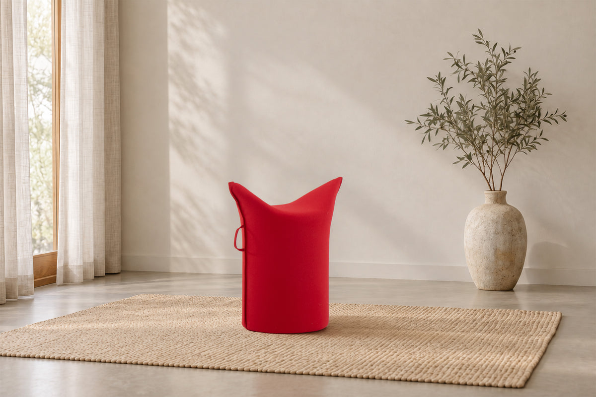 Wollfilz Hocker Rot| Hohe Ausführung | Sitzhöhe 50 cm