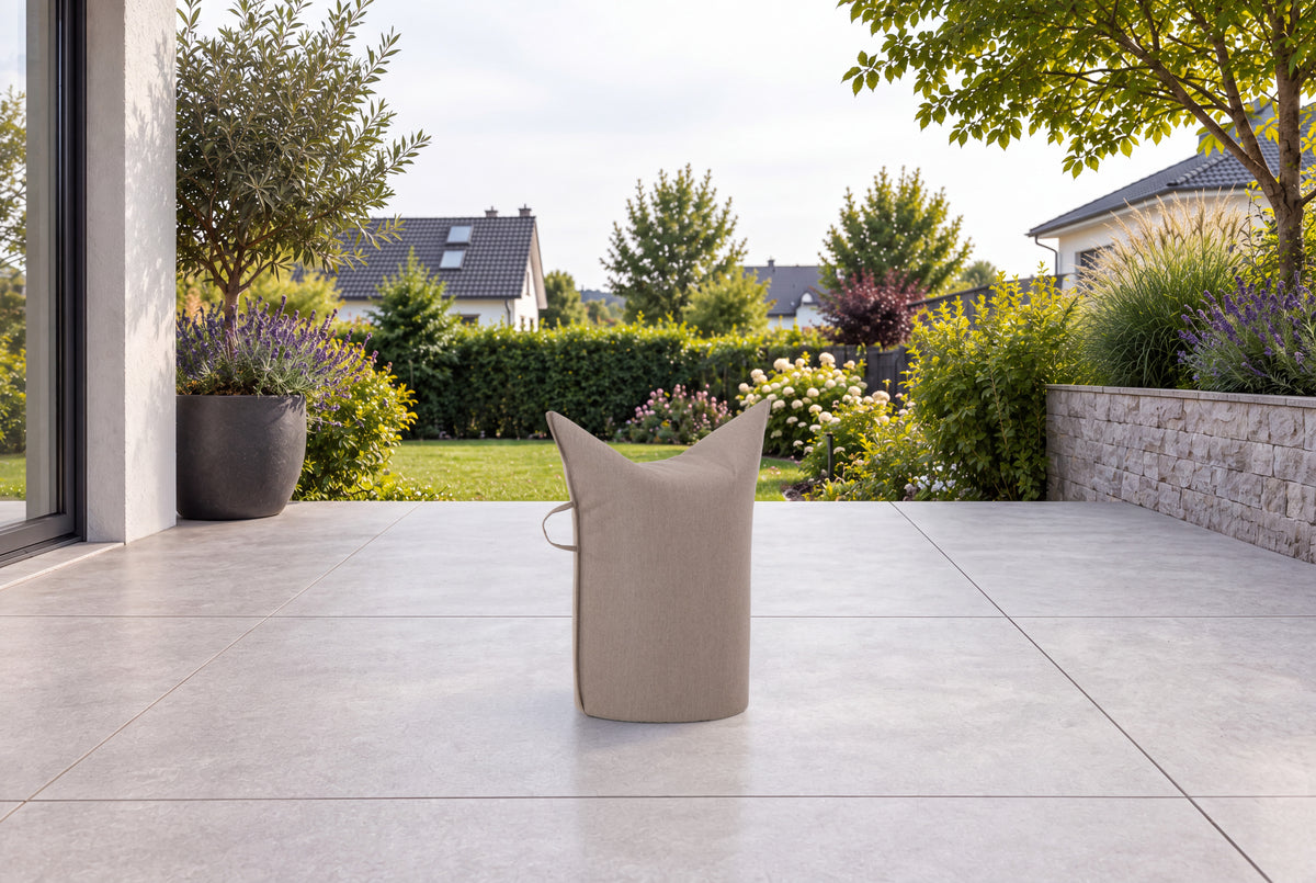 Hocker Outdoor Taupe (nicht abziehbar) | Hohe Ausführung | Sitzhöhe 50 cm