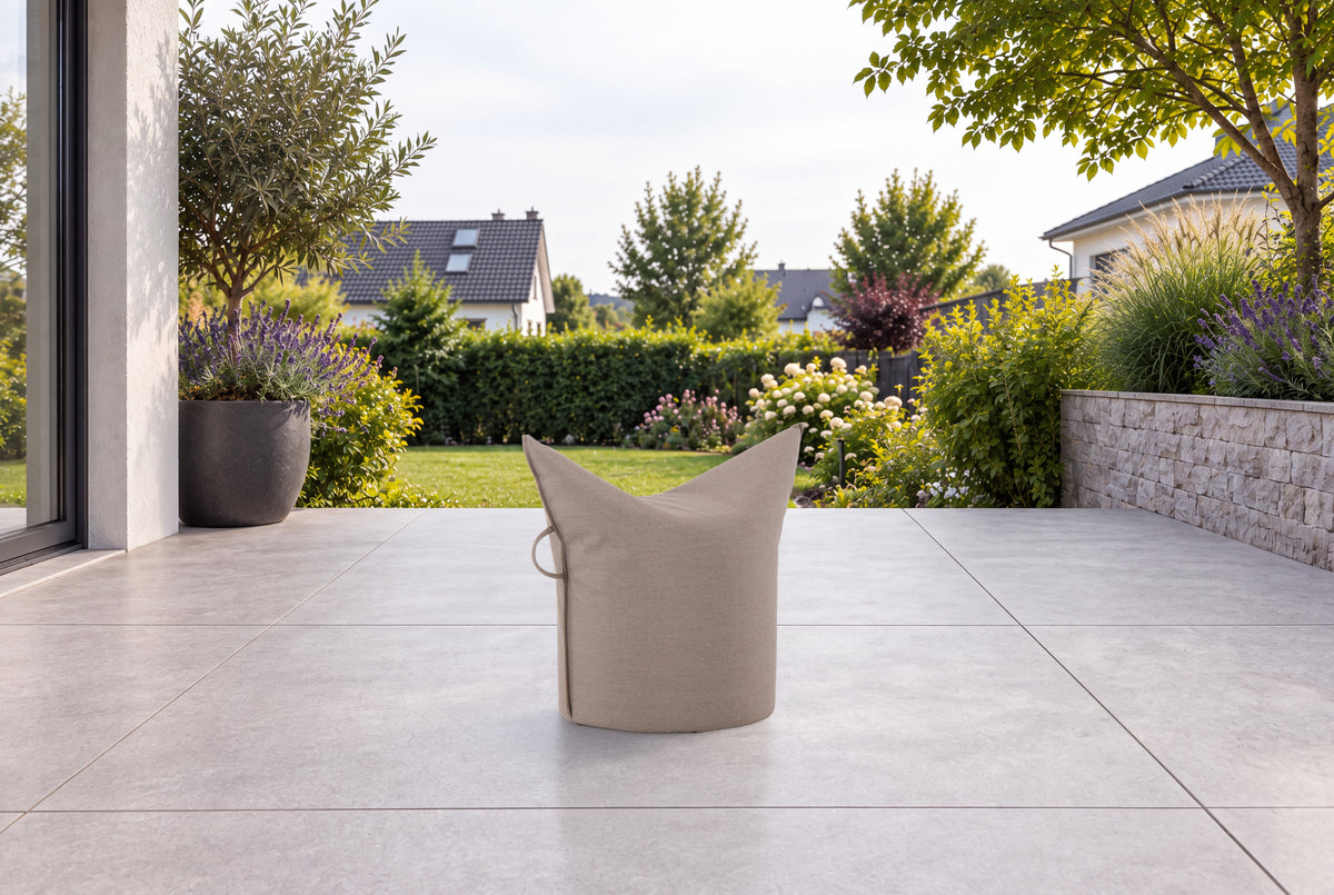 Hocker Outdoor Taupe (nicht abziehbar) | Niedrige Ausführung | Sitzhöhe42 cm
