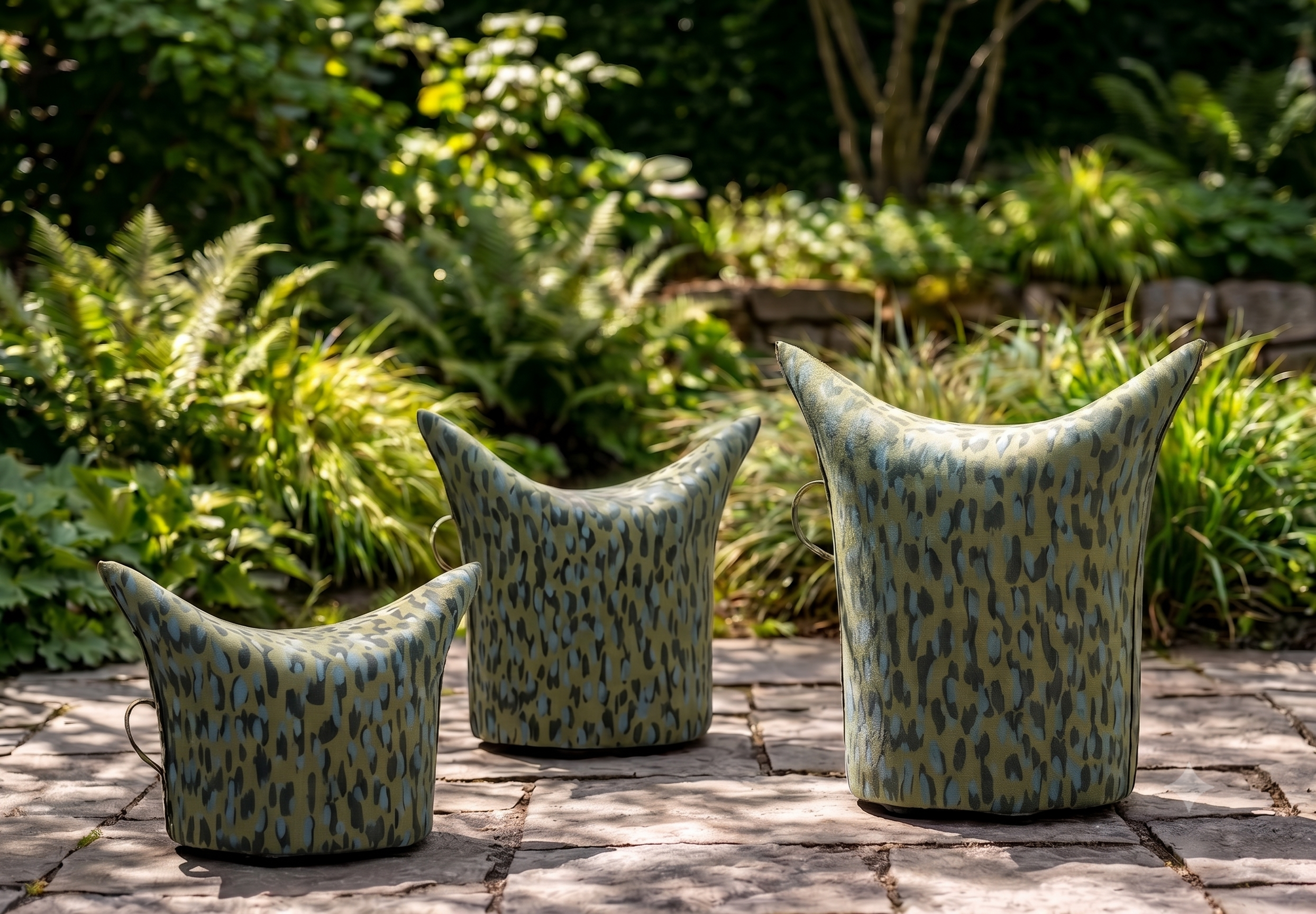 Sommer-Edition Hocker "Tropic Sauvage" | Niedrige Ausführung | Sitzhöhe 42 cm