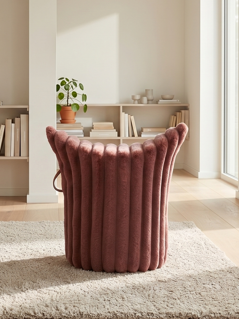 Winter-Edition Hocker „Hug“ Altrosa | Hohe Ausführung | Sitzhöhe 50 cm