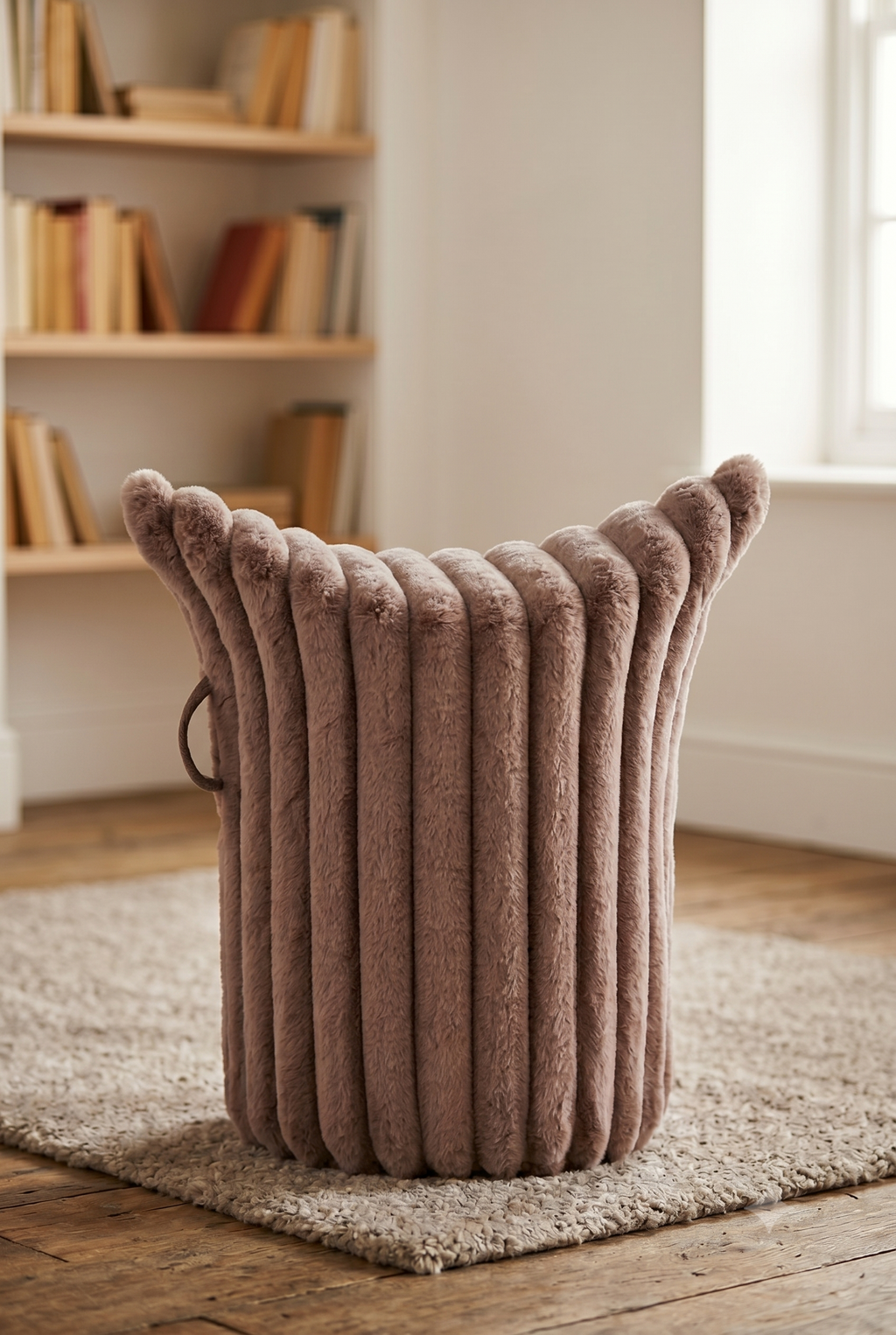 Winter-Edition Hocker „Hug“ Taupe | Hohe Ausführung | Sitzhöhe 50 cm