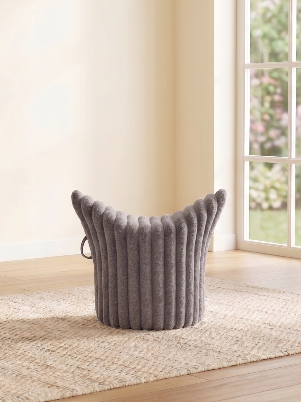 Winter-Edition Hocker „Hug“ Grau | Mini Ausführung | Sitzhöhe 28 cm