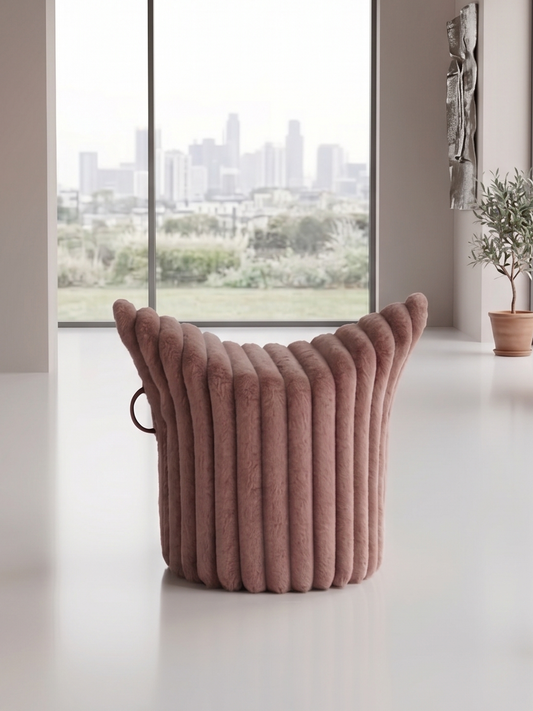Winter-Edition Hocker „Hug“ Altrosa| Niedrige Ausführung | Sitzhöhe 42 cm